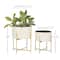 White Metal Contemporary Planter with Gold Legs Set